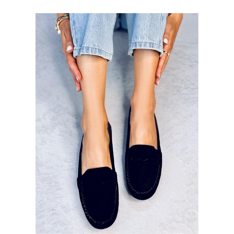 Mocasini de dama din piele intoarsa Negri negru 1