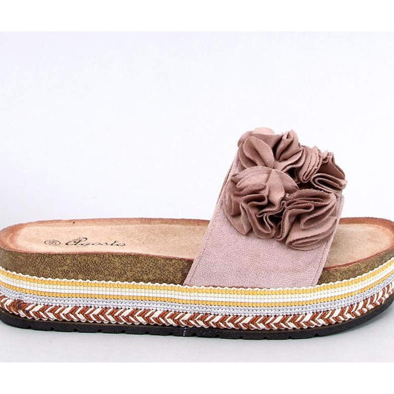 Sandale Flip-flops pe talpă groasă, colorată Raven Beige - Inello bej 1