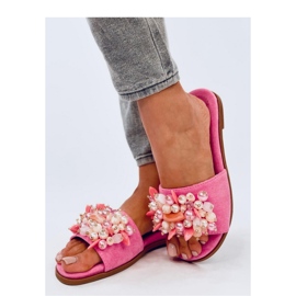 Papuci cu pietre colorate Fuchsia roz 1