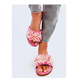 Papuci cu pietre colorate Fuchsia roz 3