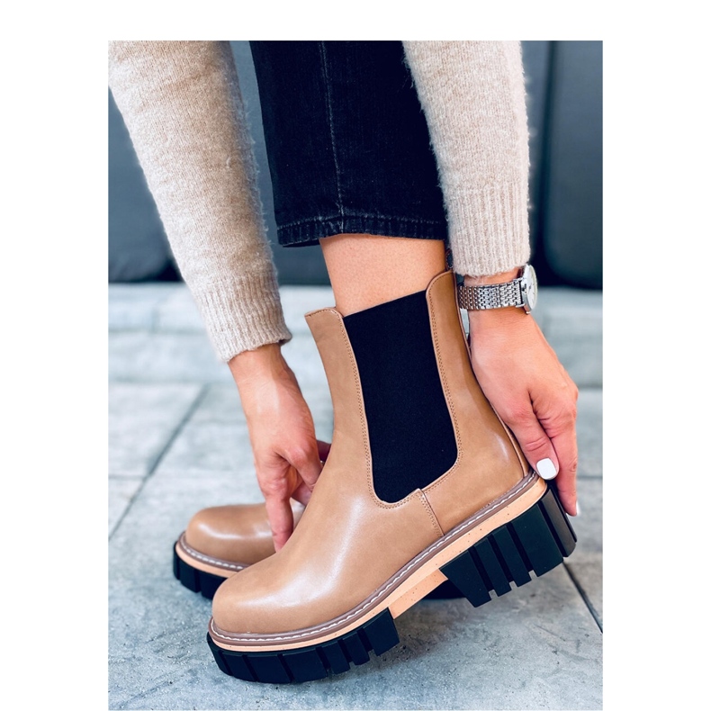 Cizme Chelsea dama Bella LT.KHAKI - Inello maro 2