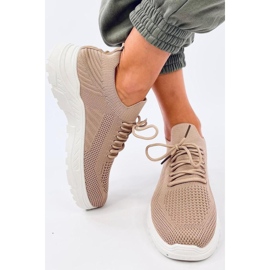 Pantofi sport kaki cu șosete maro 1