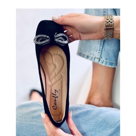 Balerini din piele intoarsa cu fundita Serna Nero - Inello negru 2