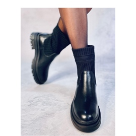 Botine cu partea superioară elastică Demus Black - Inello negru 3