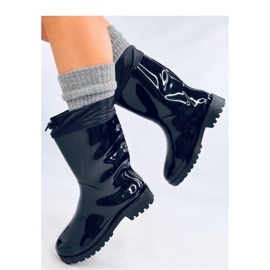 Galoșuri pictate cu manșetă neagră negru 1