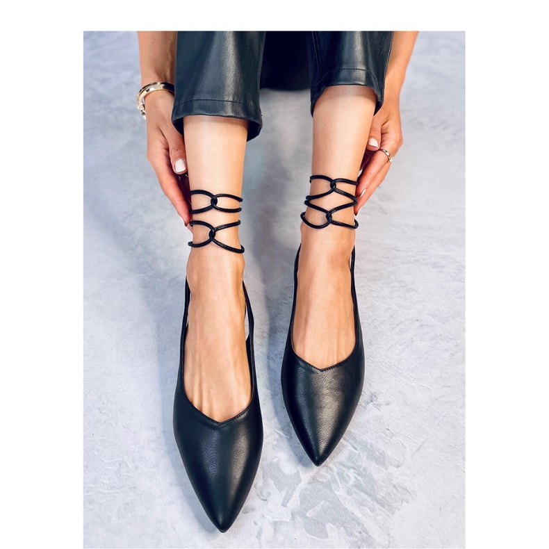 Balerini cu șireturi Negri negru 1