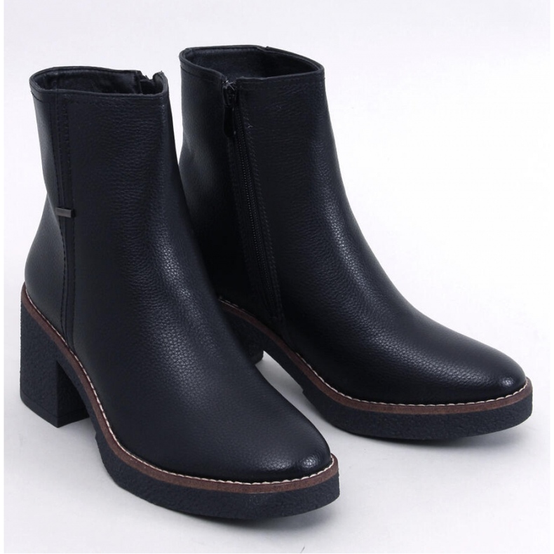 Botine cu toc inalt din cauciuc Tamika - Inello negru 1