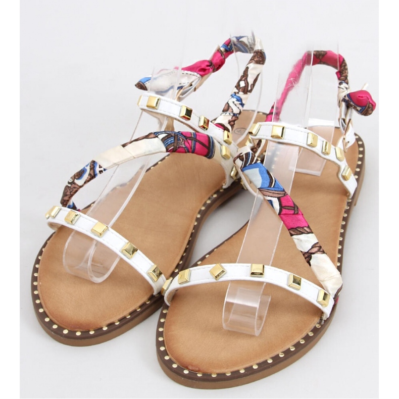 Sandale plate de damă albe 1