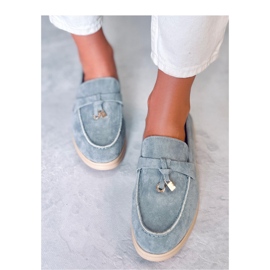 Mocasini Ottavia Blue din piele intoarsa - Inello albastru 2