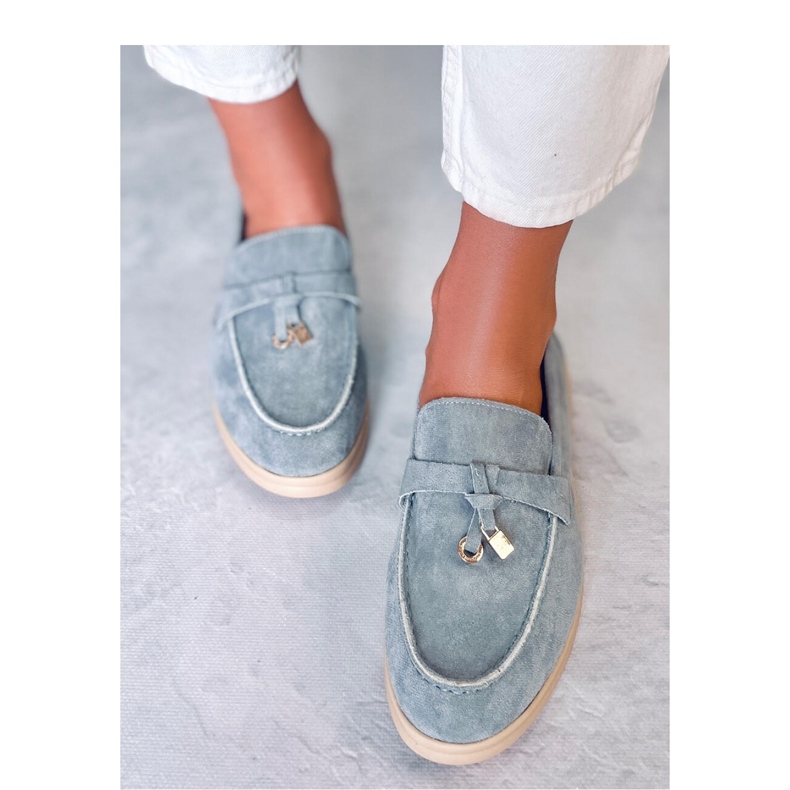 Mocasini Ottavia Blue din piele intoarsa - Inello albastru 2