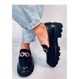 Mocasini Zandra Black cu catarama - Inello negru 2