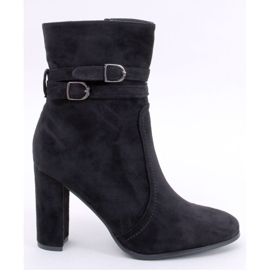 Dianes Botine negre din piele intoarsa cu toc - Inello negru 1