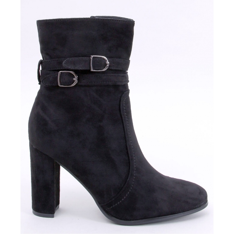 Dianes Botine negre din piele intoarsa cu toc - Inello negru 1