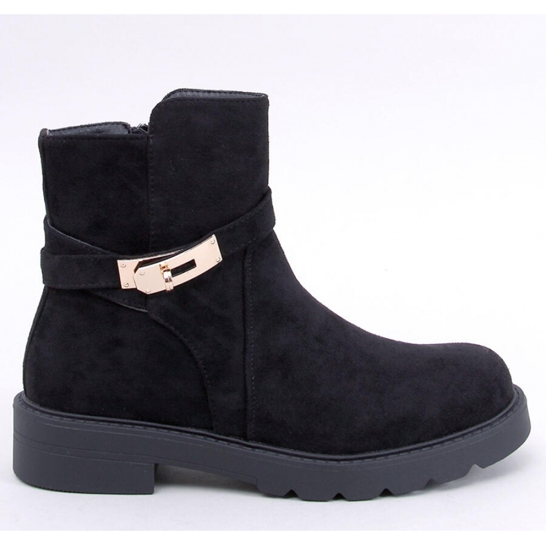 Drapers Botine plate din piele intoarsa neagra - Inello negru 1