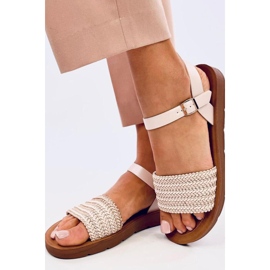 Sandale în stil boho Salinon OFF-WHITE - Inello bej 2