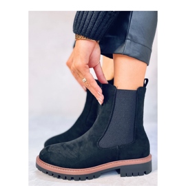 Fuqua Ghete Chelsea din piele intoarsa neagra - Inello negru 2