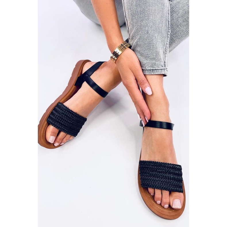 Sandale stil boho negre negru 1