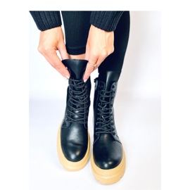 Botine cu siret cu protectie negru 2