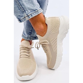 Pantofi sport sosete dama bej 1 Pantofi sport sosete dama bej 1