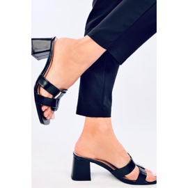 Sandale Slapi eleganti cu toc inalt Lafar Black - Inello negru 2