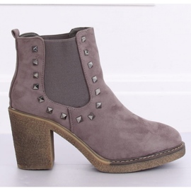 Botine Hidalgo Gri cu toc lat - Inello 1