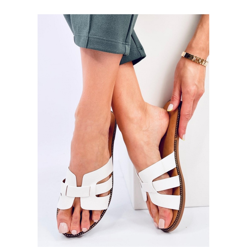 Sandale șlapi damă Charnes White - Inello alb 1