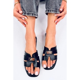 Sandale flip-flops dama Daudi Black - Inello negru 1