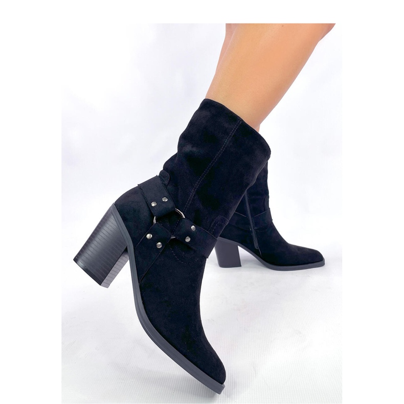 Hardin Cizme cowboy din piele intoarsa neagra - Inello negru 1