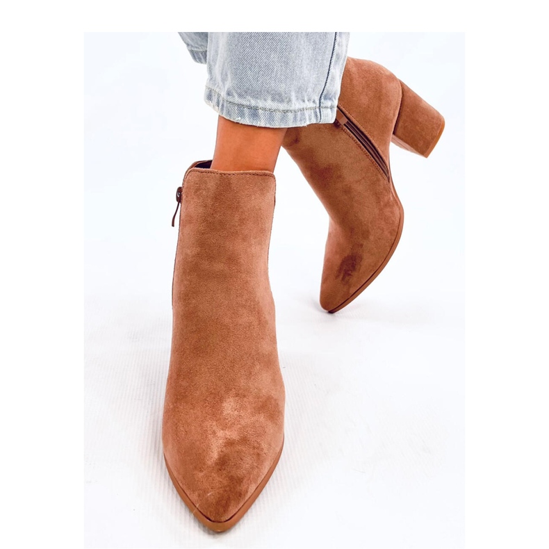 Botine cu toc înalt Croix Khaki - Inello maro 2