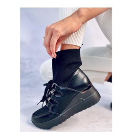 Botine Kaye Black cu pană cu partea superioară elastică - Inello negru 1
