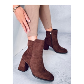 Botine netede cu toc înalt Weish Brown - Inello maro 4