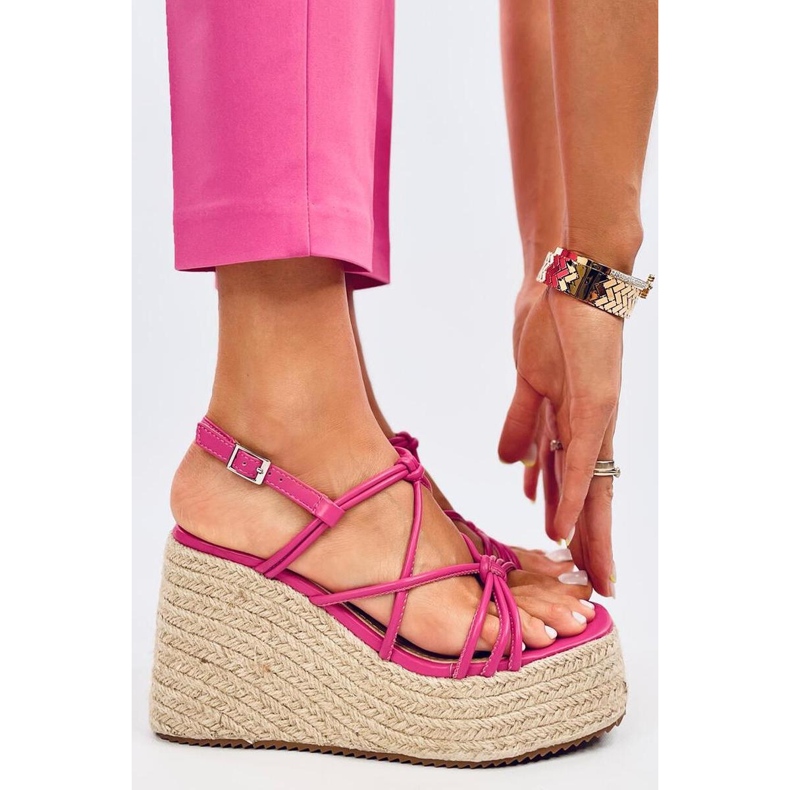Sandale espadrile cu pane Pascai Fuchsia - Inello roz 1