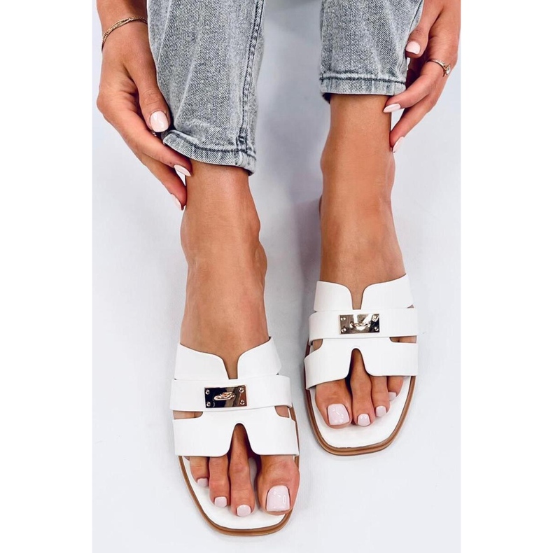 Sandale flip-flops dama Daudi White - Inello alb 1