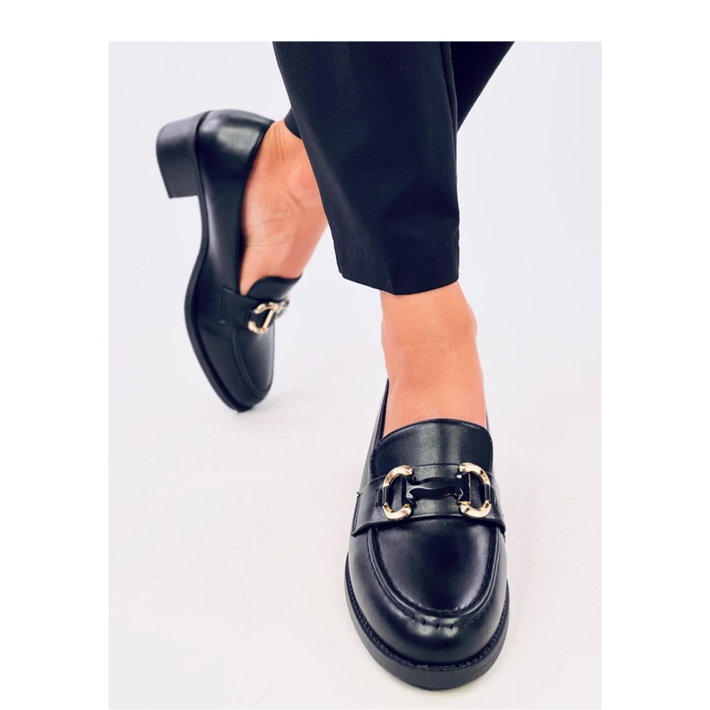 Pompi cu toc lat Rabier Black - Inello negru 2