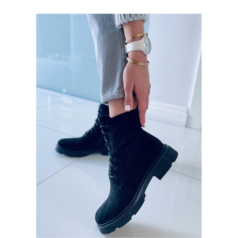 Lucrători cu șireturi Turner Black - Inello negru 2