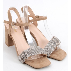 Sandale Dash Khaki cu toc larg - Inello maro 1 Sandale Dash Khaki cu toc larg - Inello maro 1