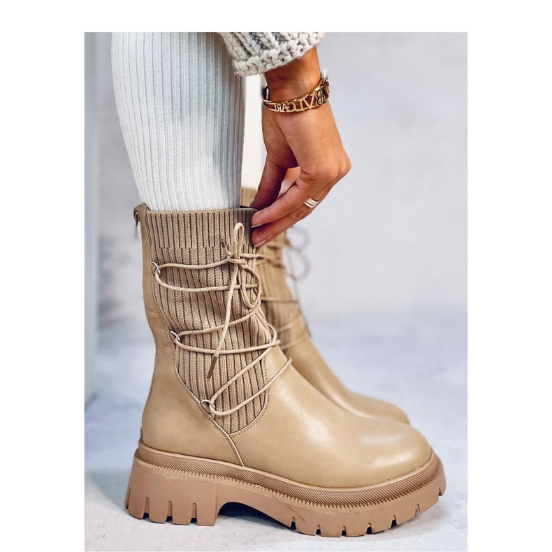 Botine Willet Khaki cu șosete - Inello bej 2