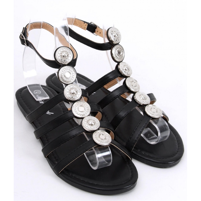 Sandale gladiator dama Logan Black - Inello negru 1