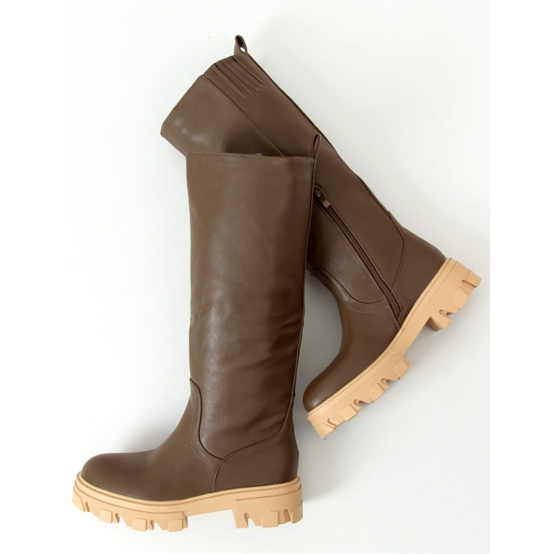 Cizme Khaki QT21P Army Green cu talpa groasa - Inello verde 1