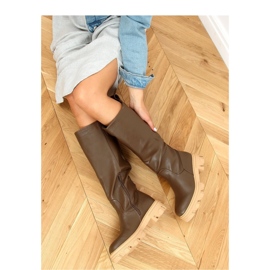 Cizme Khaki QT21P Army Green cu talpa groasa - Inello verde 2