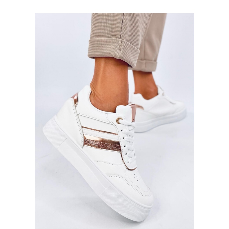 Adidasi Eyson WHITE/CHAMPAGNE wedge - Inello alb 2
