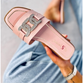 Sandale cu șlapi cu stras Mille Pink - Inello roz 1