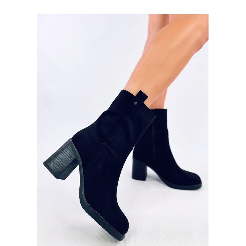 Salifi Botine negre cu toc lat - Inello negru 1