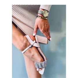 Sandale Dash Nude cu toc larg - Inello bej 2