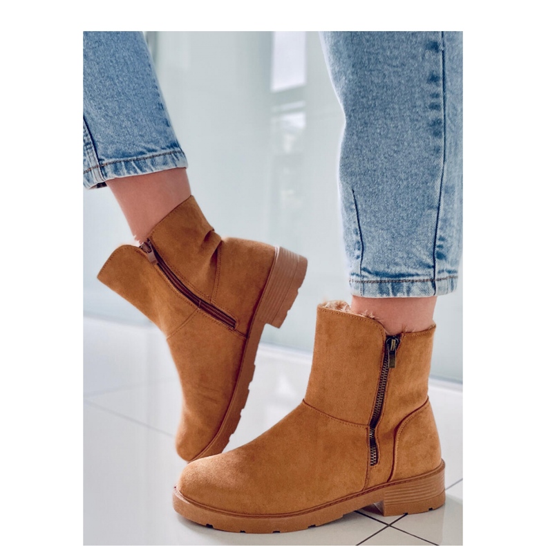 Botine plate Kallen Camel - Inello maro 2