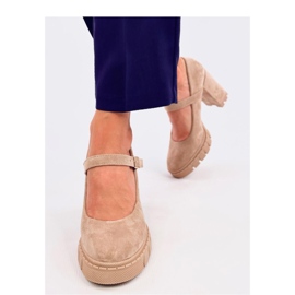 Pompe cu platformă cu curea Dresse Khaki - Inello bej 1