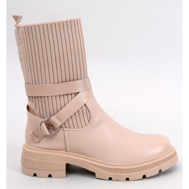 Botine Shaffer Khaki cu partea superioară elastică - Inello bej 1