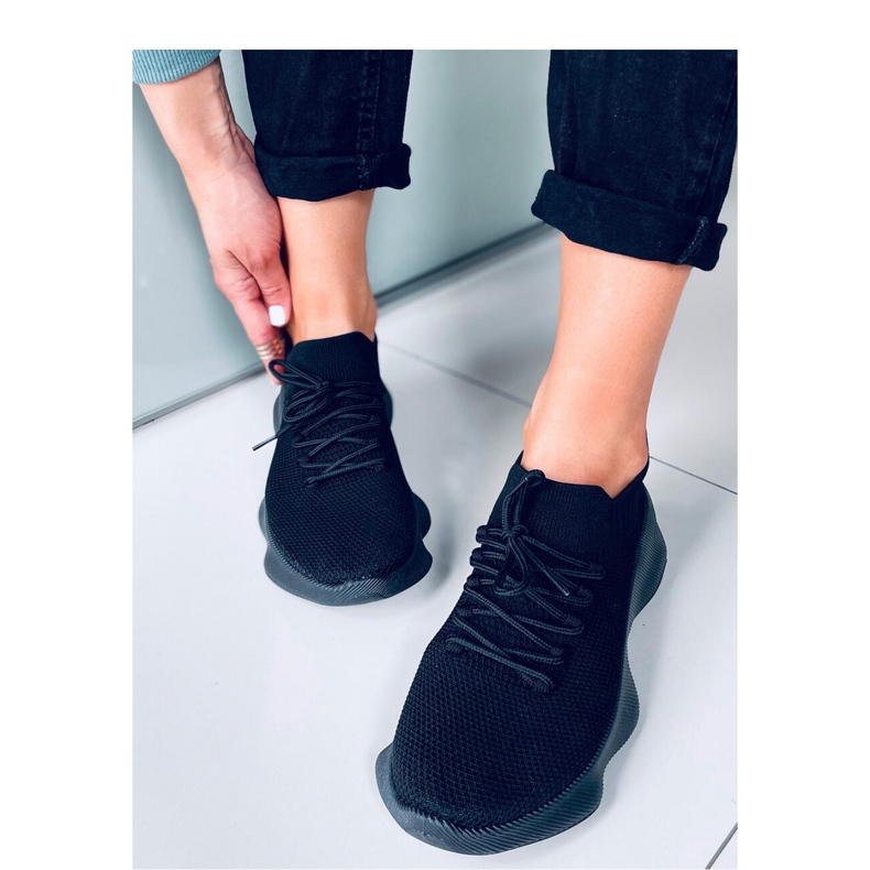 Pantofi sport cu șosete Desire All Black - Inello negru 2