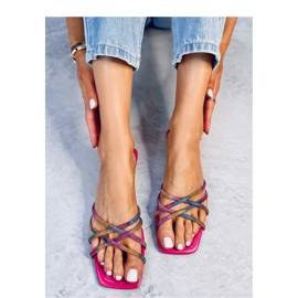 Sandale Flip-flops cu strasuri Rexha Fuchsia - Inello roz 2