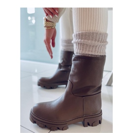 Botine cu croi drepte Bunton Army Green - Inello maro 2